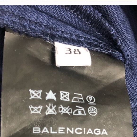 BALENCIAGA Blue Straight Leg Pants Size 28 - Picture 8 of 10